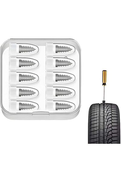 JOYZZZ Tire Repair Plug Kit, 10 PCS Screw-in Vacuum Tyre Plugs for Cars and M...