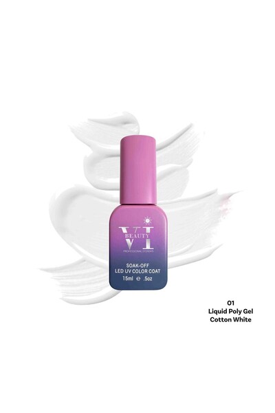 BEAUTY VI Υγρό Πολυτζέλ 01 Βαμβακερό Λευκό 15ml