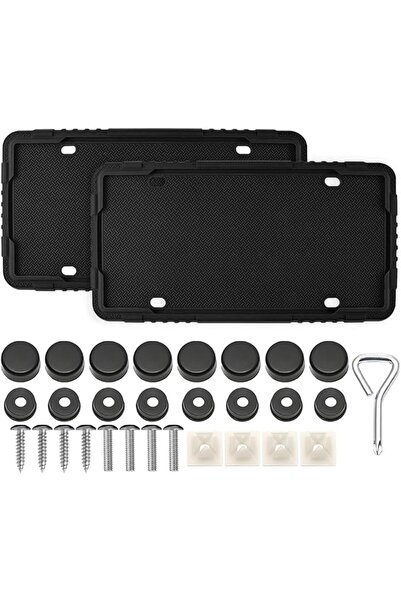 KASTWAVE 2 Pcs Car License Plate Frame, Silicone Rustproof Automotive Plate B...
