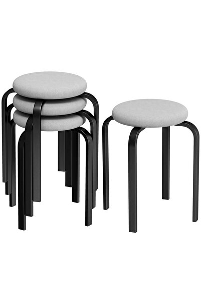 Generic Brand Set de 4 scaune suprapozabile – Scaune rotunde moderne, tapițat...