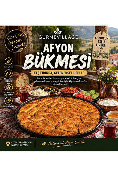 Gurme Village Patatesli Afyon Bükmesi El Açması Taş Fırın Böreği 1 KG