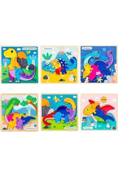 GENERAL Andanna Wooden Dinosaur Puzzles for Toddlers, Educational Learning To...