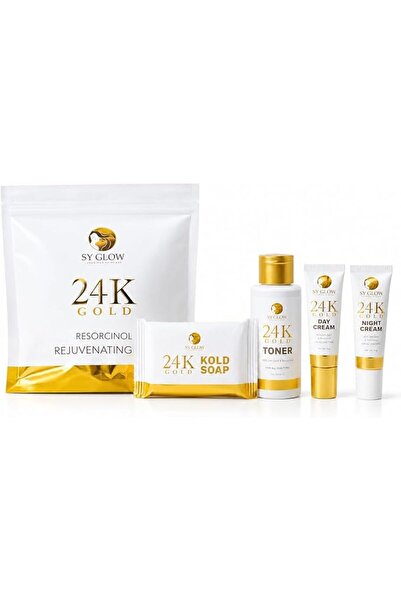 ECVV 24K Gold Resorcinol Rejuvenating Skin Care Set with Soap, Toner, Day Cre...