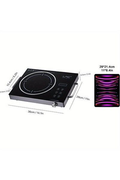 Generic Brand 3500W Portable Electric Infrared Cooktop, Single Burner Ceramic Hot Plate with Digital Touch Control & Knob, Stainless Steel Countertop Stove Compatible with All Cookware