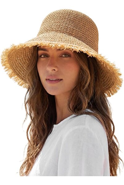 TERRIFI Straw Hats for Women, Beach Bucket Hats Packable Wide Shapeable Brim ...