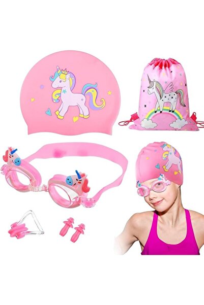 Generic [Upgrade] Swim Cap with Swimming Goggles and Storage Bag, Silicone Wa...