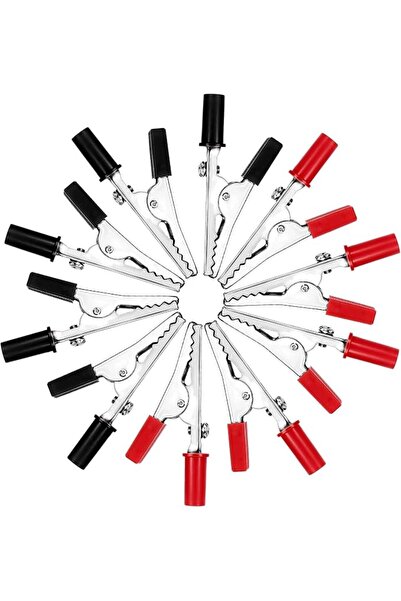 TERRIFI 10 Pcs Red and Black Alligator Clips with Screws – Small Metal Electr...