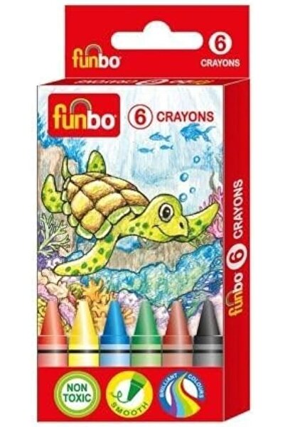 Funbo أقلام تلوين شمعية، مجموعة من 6 قطع