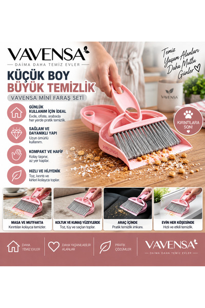 VAVENSA Mini Faraş Fırça Seti Masa Üstü Kırıntı Toz Temizleme El Süpürgesi