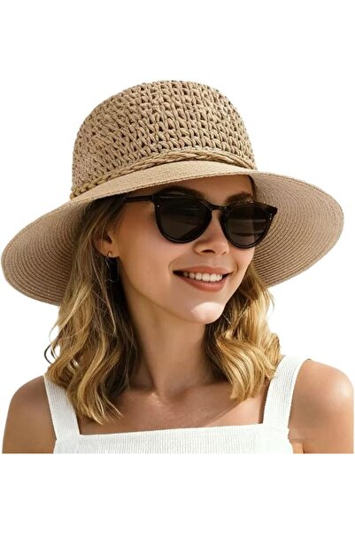 SYOSI Women's Sun Hat for Beach and Outdoor Travel Wide Brim Summer Straw Hat...