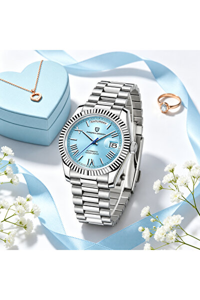Pagani design High-value ice blue disc watch, sunday calendar, waterproof model