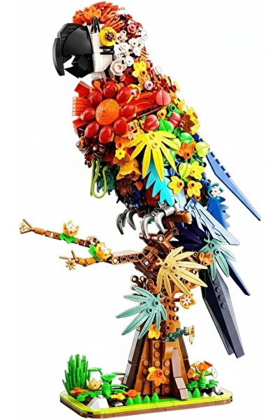 KASTWAVE Flowers & Parrot Building Set, Animals Floral Bird Display Model Kit...