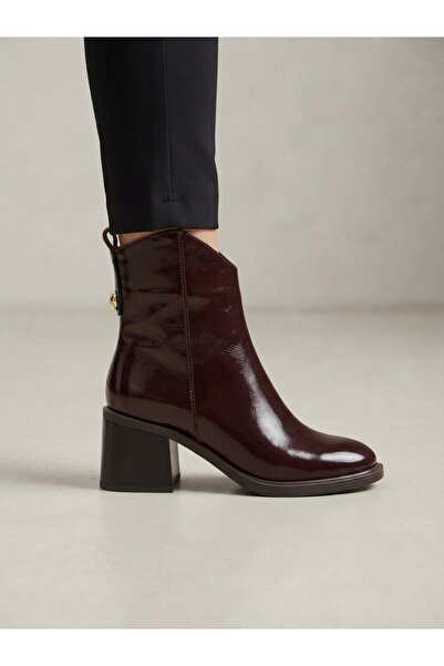 MARCO ROCCO Genuine Leather Patent Leather Zippered Boots Women's Shoes
