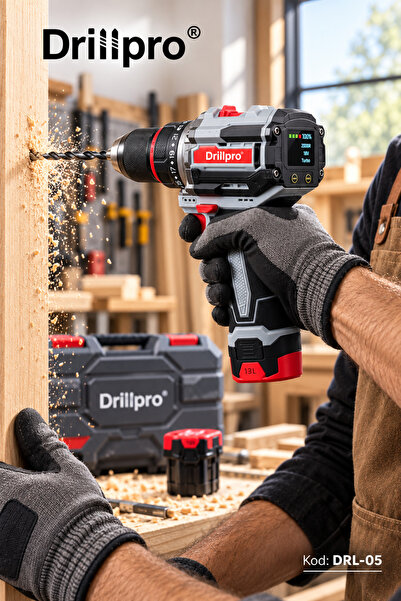 Drillpro Çift Akülü Armut Bataryalı Darbeli Şarjlı Matkap Dijital Göstergeli ...