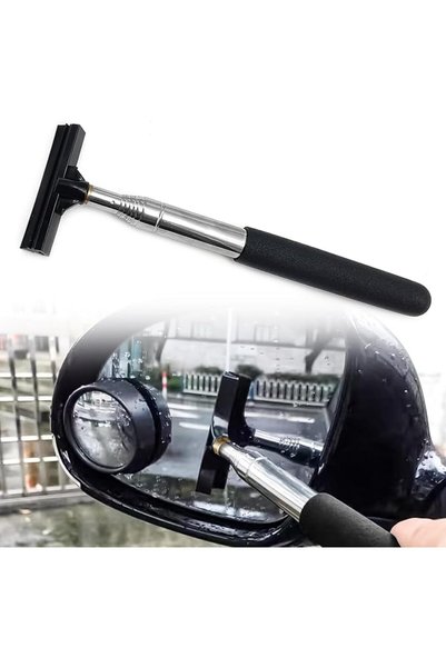 Idrese Car Rearview Mirror Wiper, Telescopic Auto Mirror Squeegee Cleaner, Gl...