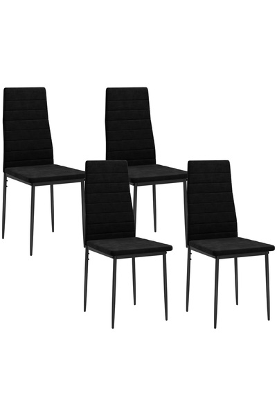 Generic Brand Set de 4 scaune de dining, design fără brațe, tapițerie textilă...