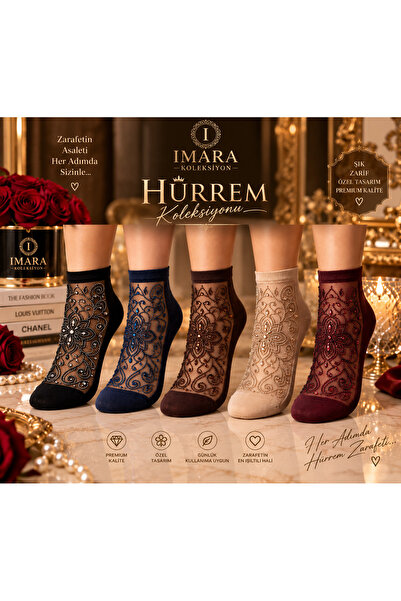 Store Sultan model 5 renk taşlı parfüm kokulu premium kalite kadın çorap