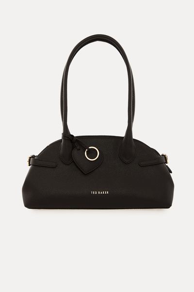 Ted Baker Siyah Yanı Kemer Detay Oval Flotter Omuz Çantası