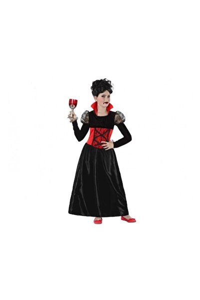 Funny Party Shop Costum de carnaval de vampir pentru fete, roșu cu negru, 5-6...