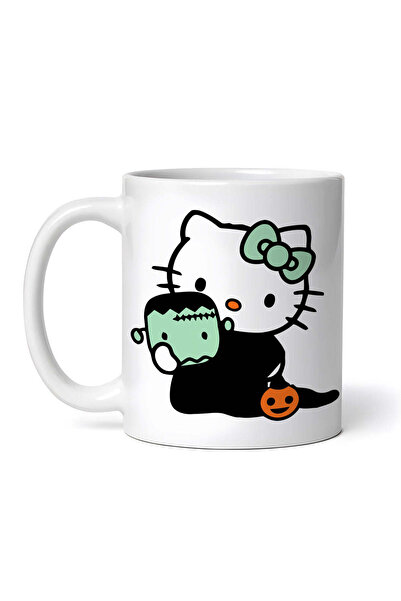 INOVATIX Personalized white mug, Hello Kitty with pumpkin, INOVATIX®. 330ml