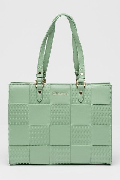 Pierre Cardin , Geanta de umar cu logo metalic, Verde deschis