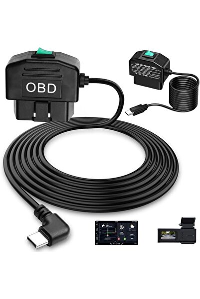 GENERAL [Upgraded] OBD2 to USB-C Smart Car Power Cable - 90° Right Angle Desi...