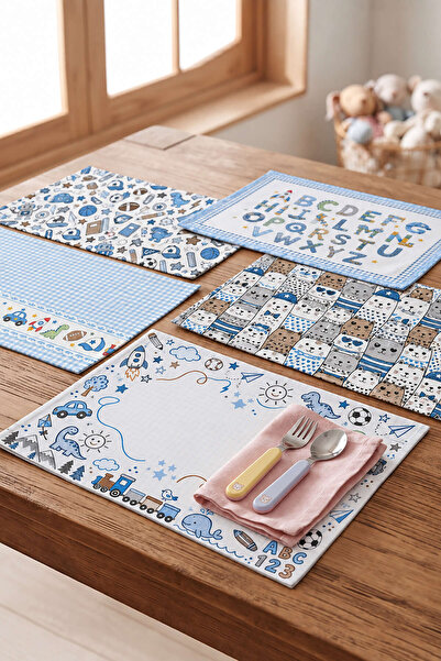 Cango Home Premium 5'li Yıkanabilir 35x45cm Beslenme Örtüsü Seti Okul ve Bebek 5cgbs101