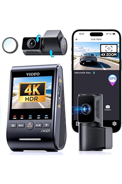 Viofo A329T 4K 3CH Dash Cam Front Telephoto Rear, STARVIS 2 HDR, Wi-Fi 6