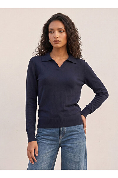 FAV Basic Textured Collared Sweater
