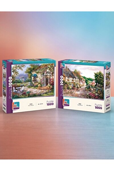 Tıfıl Toys Taş Sokak ve Hayal Bahçesi 2 x 1000 Parça Manzaralı Canlı Renkli İ...