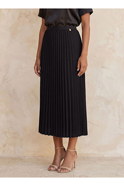 FAV Smart Midi Length Skirt with Pleated Detail