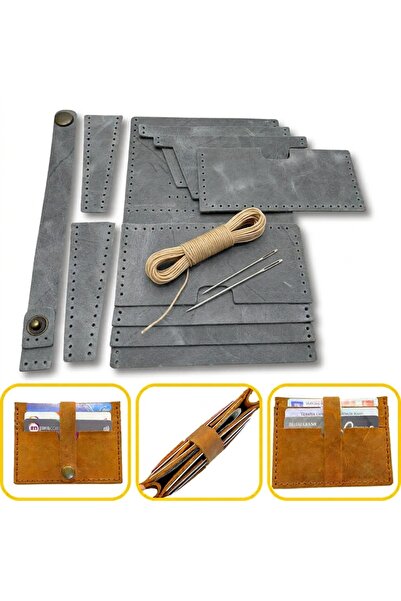 ipekbazaar DIY Tuna Genuine Leather Belted Card Holder Making Kit, DIY Handma...