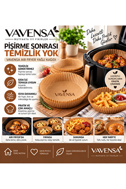 Airfryer 18cm Pişirme Kağıdı Yuvarlak Yağlı Kağıt Hava Fritözü Kağıdı 10 adet