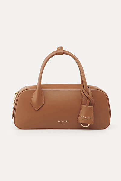 Ted Baker Taba Mini Fiyonk Logo Düz Cilt Baget El Çantası