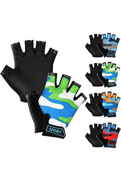 TERRIFI Kids Cycling Half Finger Gloves for Boys and Girls, Non-Slip Breathab...