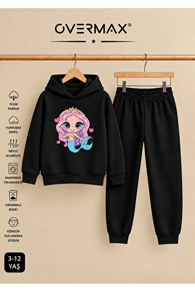 OVERMAX Mermaid Printed Hooded Tracksuit Set – Ages 3-12