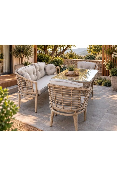 Balconica Virelia Rattan Balkon Bahçe Oturma Grubu