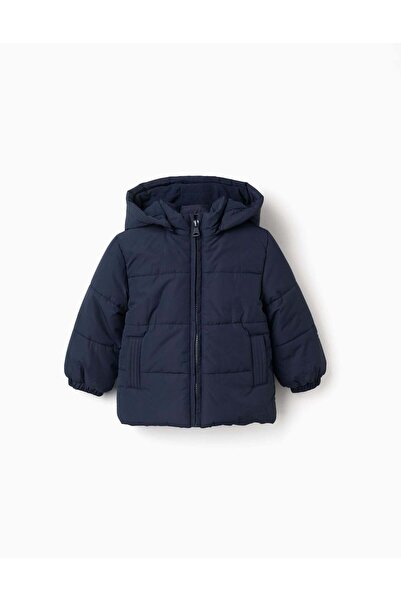 Ziddy Puffer Jacket With Detachable Hood For Baby Boys, Navy Blue