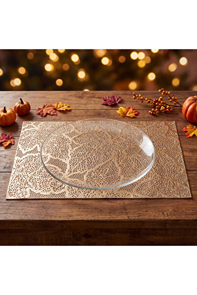 Alista Home Suport decorativ pentru farfurii cu model frunze, PVC, 45 x 30 cm...