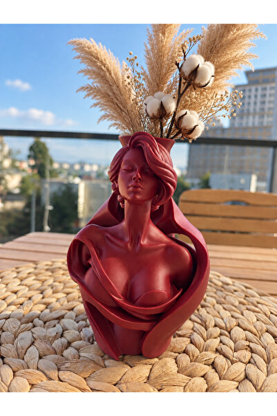 Genel Markalar 3D Baskı Kadın Figürlü Dekoratif Vazo – Modern Büst Tasarımlı ...