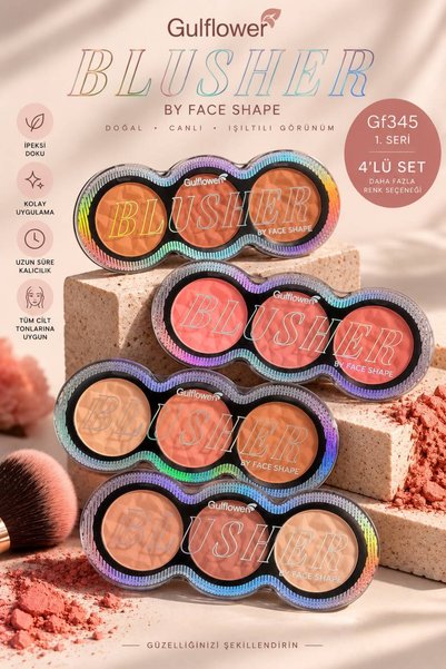 GulFlower 3-Piece Blush Set 4 Pieces