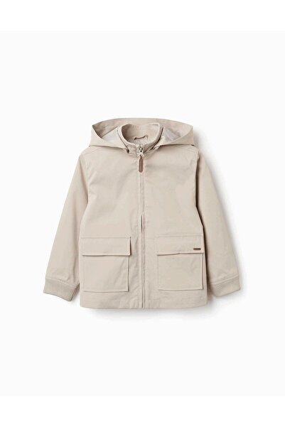 Ziddy Jacket With Lining And Removable Hood For Boys, Light Beige