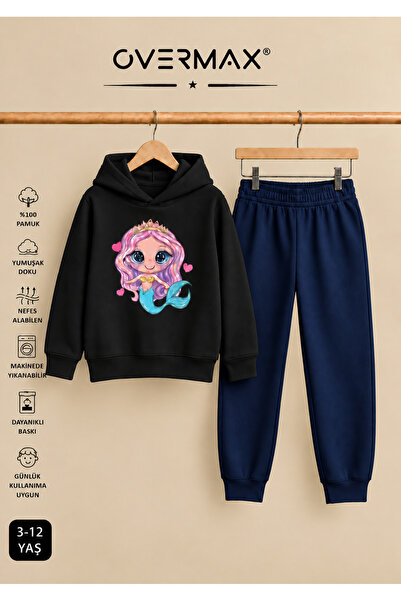 OVERMAX Mermaid Printed Hooded Tracksuit Set – Ages 3-12