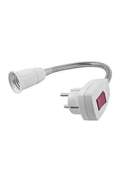 OEM Αρθρωτή Βάση Λαμπτήρα E27 με Βύσμα Schuko και Διακόπτη
