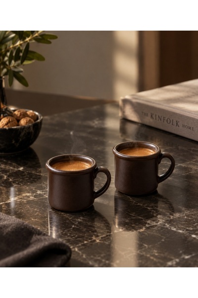 Madame Coco Riz Matte 2-Piece Espresso Set - Brown - 80 ml