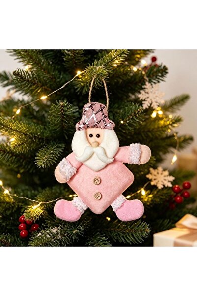 Kmt Style Pink Santa Claus hanging ornament, rhombic body made of cloth, 20.5...