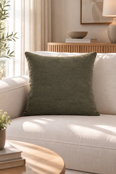 texta home deco Otantik Dokuma Kırlent Kılıfı - Yeşil - 45x45 cm