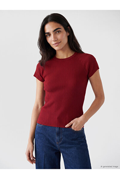 LC Waikiki Pulover tricotat de damă cu guler rotund texturat
