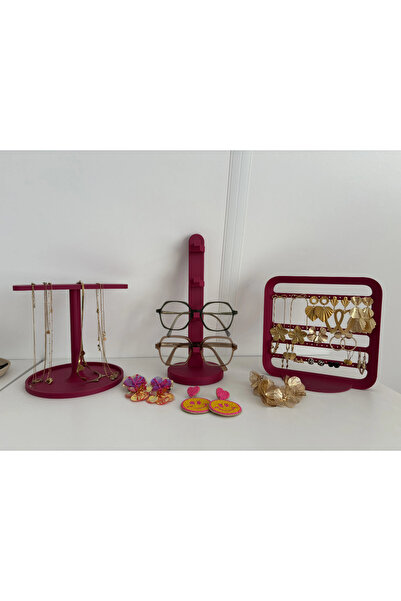 DU&ER 3-Piece Jewelry and Glasses Stand Set – Earring, Jewelry, and Glasses O...