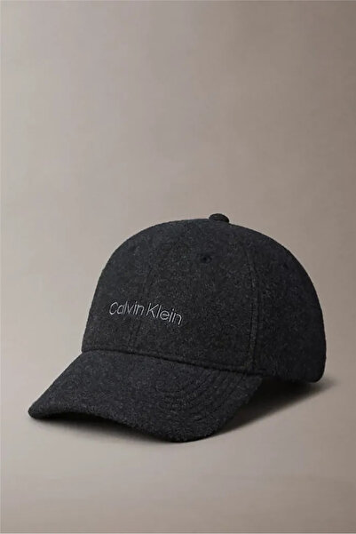 Calvin Klein Emb Titlecase Logo Felt Cap Erkek Baseball Şapka Siyah